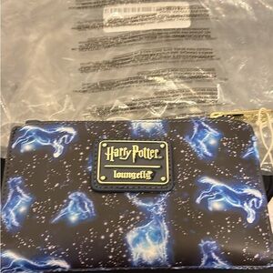 Loungefly Harry Potter Patronus Blue Black Zip Wallet